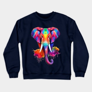 Geometric Elephant Splash Art Crewneck Sweatshirt